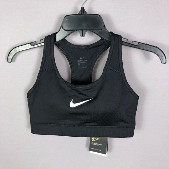 Nike Women's Victory Compression Sports Bra Black/White Size Small - Picture 3 of 9